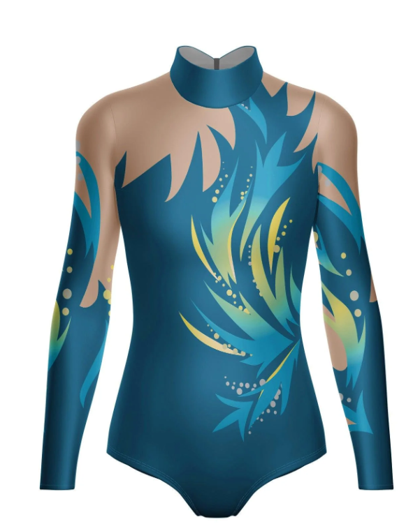 Wildfire LS Leotard – Teal Wildfire LS Leotard – Teal