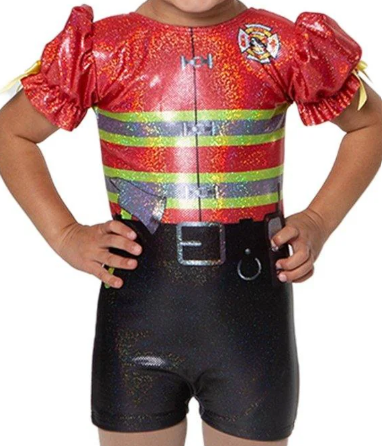 Fireman Puff Sleeve Biketard Fireman Puff Sleeve Biketard