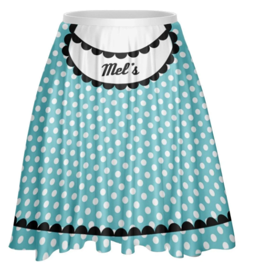 Mels Diner Character Skirt-Aqua Mels Diner Character Skirt-Aqua