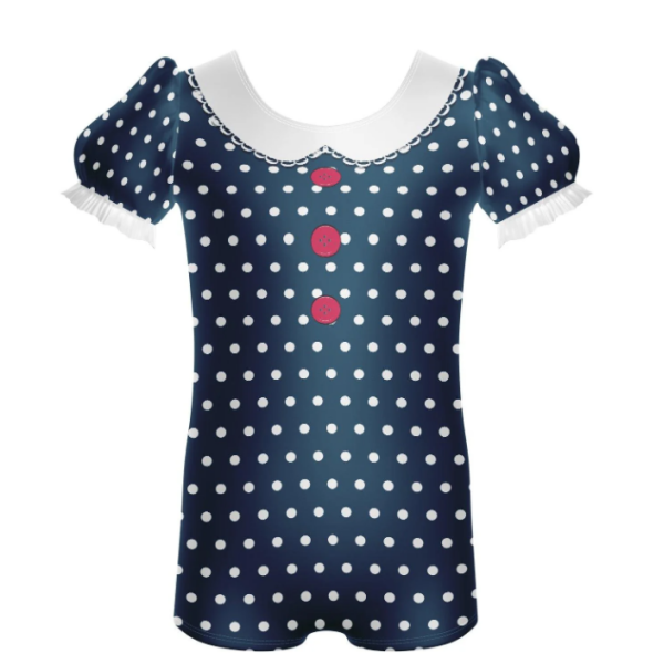 Lucy Puff Sleeve Biketard – Midnight blue