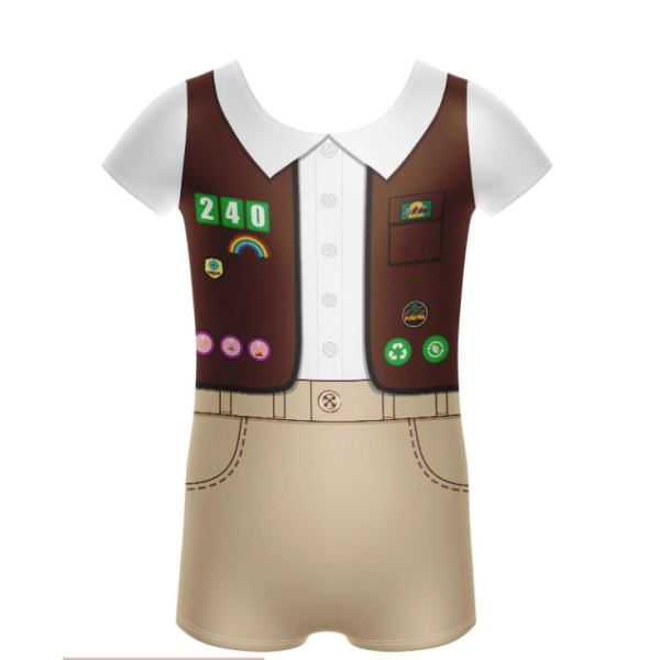 Girl Scouts Cap Sleeve Biketard – Brown
