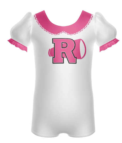 High School Puff Sleeve Biketard-Fushia High School Puff Sleeve Biketard-Fushia