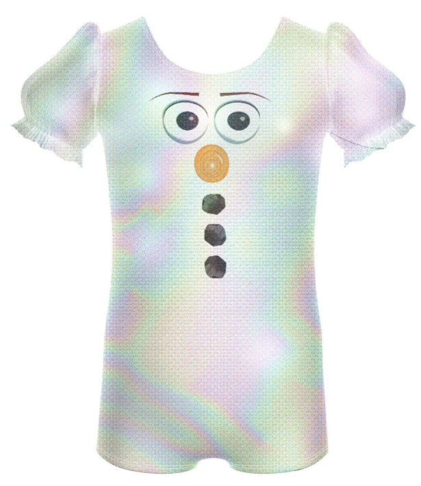 Snowman Puff Sleeve Biketard Snowman Puff Sleeve Biketard