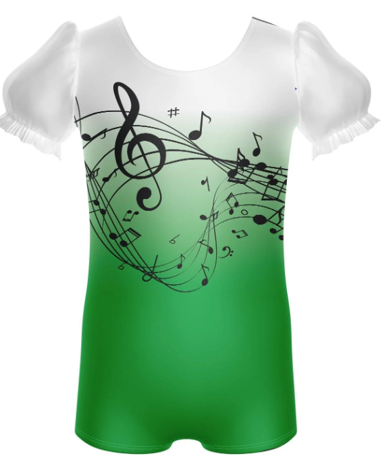 Musical Puff Sleeve Biketard – kelly green Musical Puff Sleeve Biketard – kelly green