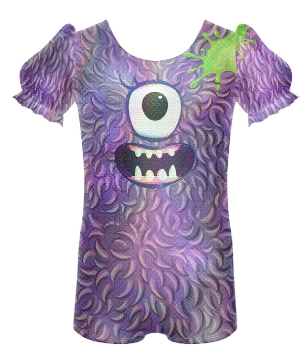 Purple People Eater Puff Sleeve Biketard – purple Purple People Eater Puff Sleeve Biketard – purple