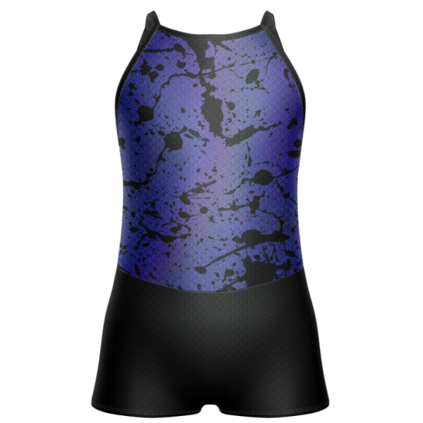 Flicker Bow Back Biketard – purple