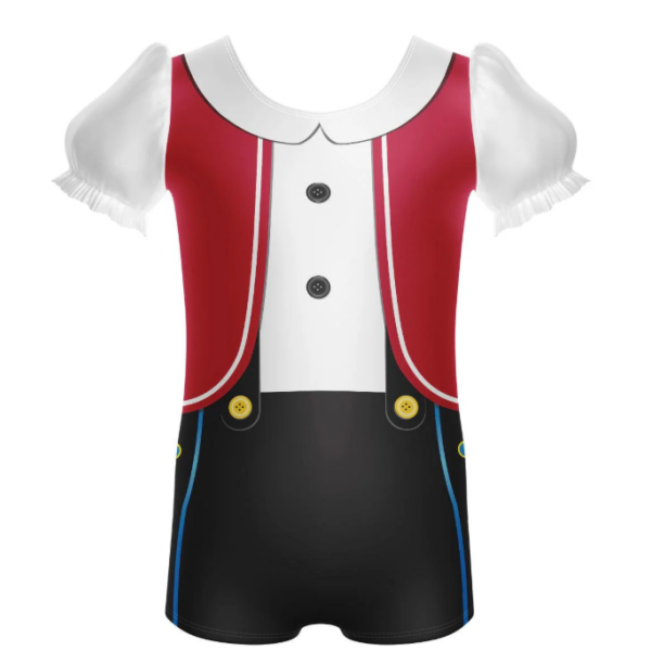 Puppets Puff Sleeve Biketard – red