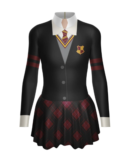 School of Spells LS Tneck Biketard with Skirt- burgundy School of Spells LS Tneck Biketard with Skirt- burgundy