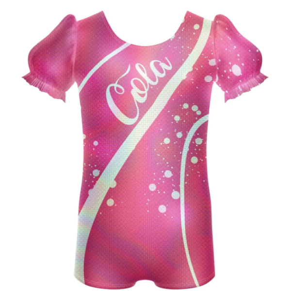 Cola Puff Sleeve Biketard - pink