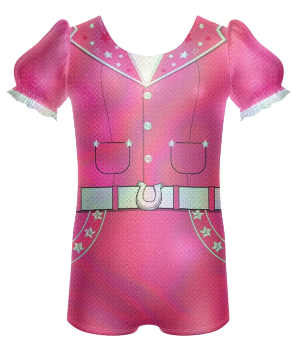 Cowgirl Baby Puff Sleeve Biketard – fuscia Cowgirl Baby Puff Sleeve Biketard – fuscia