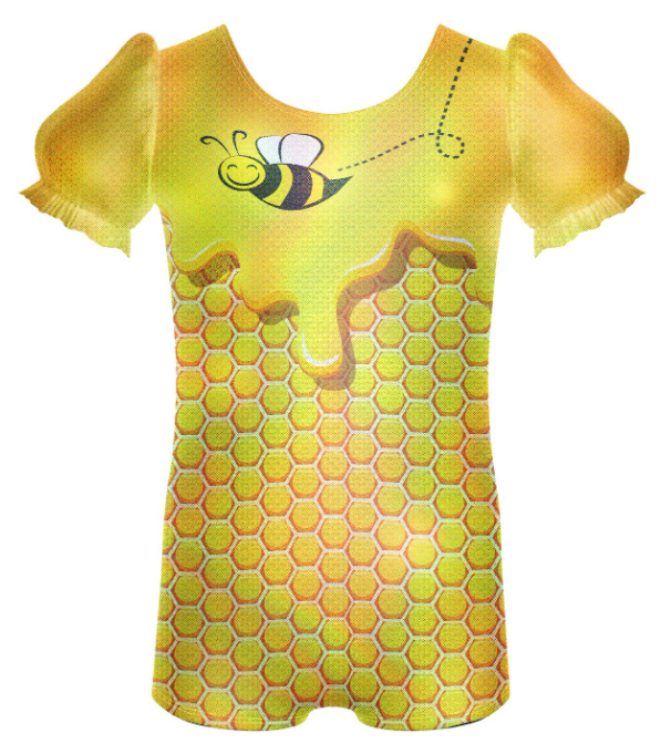 Bumble Bee Puff Sleeve Biketard Bumble Bee Puff Sleeve Biketard